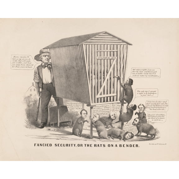 Print: Fancied Security, Or The Rats On A Bender, 1856