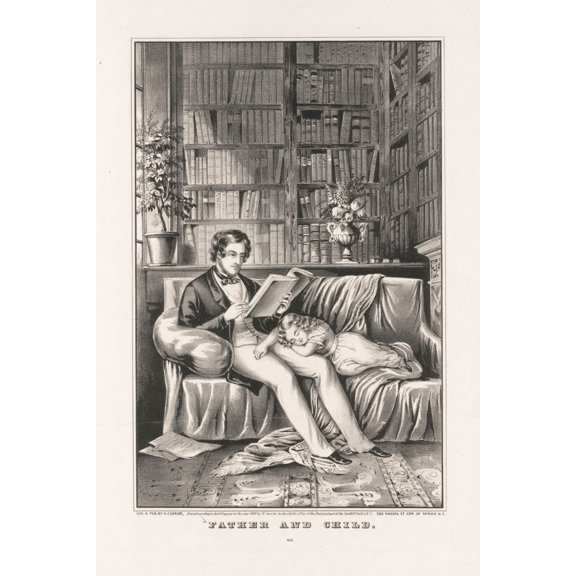 Print: Father And Child, 1849