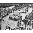 thumbnail image 1 of Print: Female Film Industry Workers Carrying A Large American Flag As Part, 1 of 4