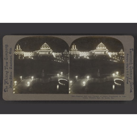 Print: Festival Hall And Terrace Of States Illuminated By Electricity