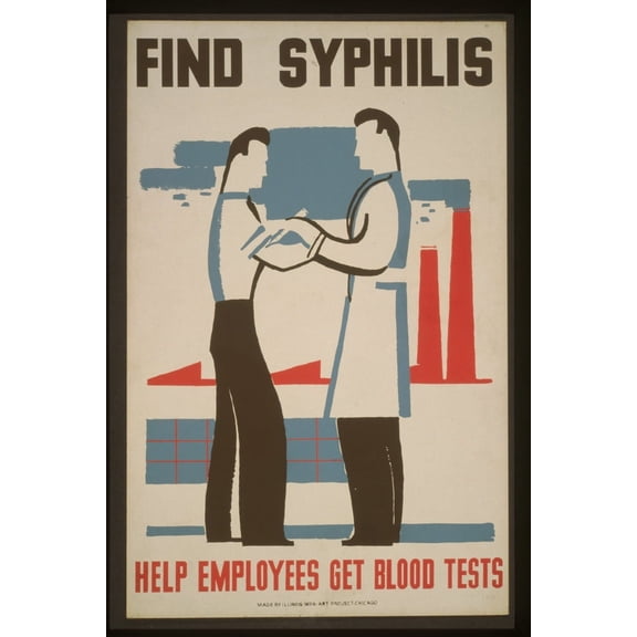 Print: Find Syphilis Help Employees Get Blood Tests., circa 1936
