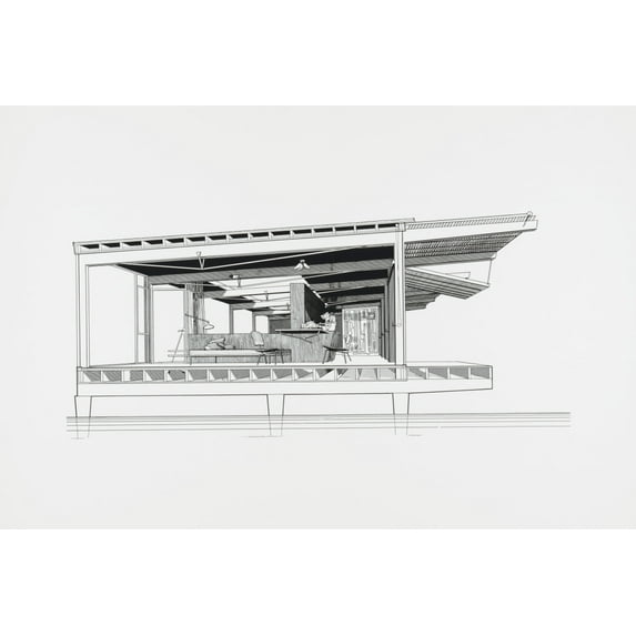 Print: Finney Guest House, Siesta Key, Florida (Project). Perspective