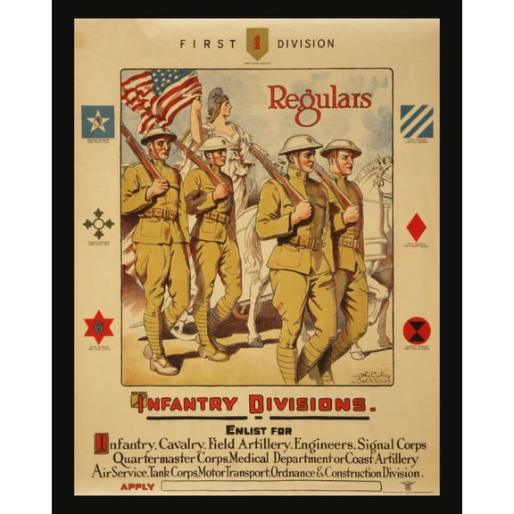 Print: First Division, Regulars - Infantry Divisions - Enlist For