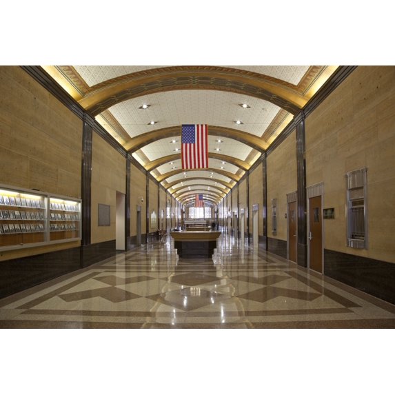 Print: First Floor Lobby, Theodore Levin United States Courthouse, Detroit