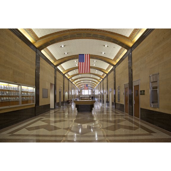 Print: First Floor Lobby, Theodore Levin United States Courthouse, Detroit