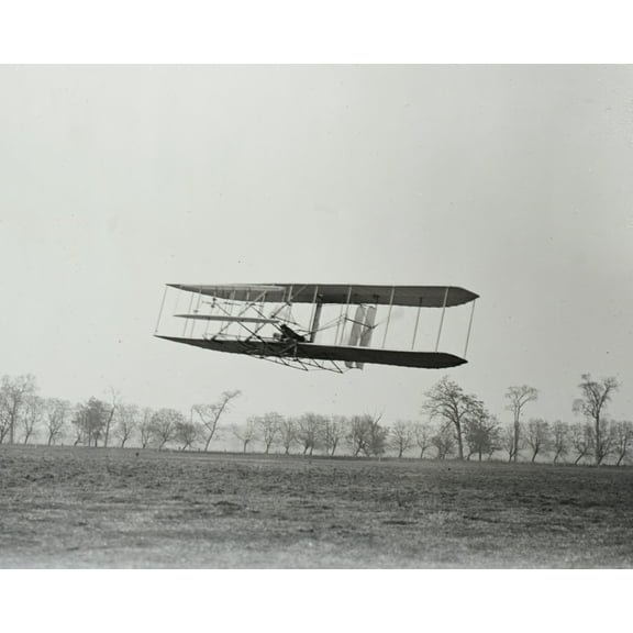 Print: Flight 85: Orville In Flight Over Treetops, Covering A Distance Of