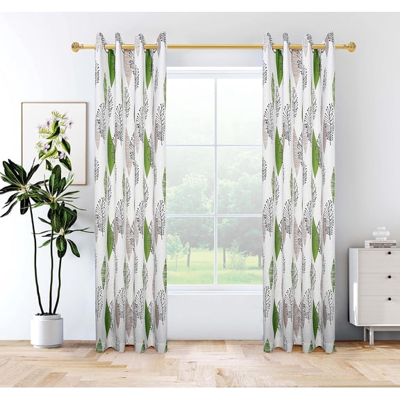 Print Floral Blackout Lined Leaves Curtains Rurality Luxury Drapes Noise Reducing, Room Darkening Panel Formaldehyde-Free for Bedroom/Living Room/Hotel/Holiday 26"W x 45"L (Pack of 2)