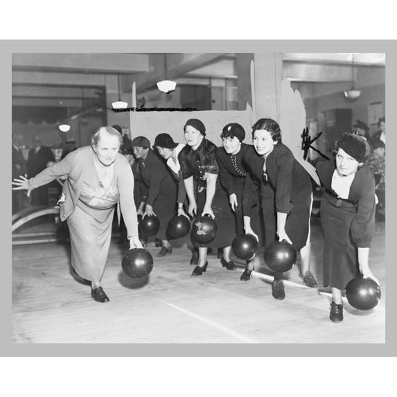 Print: Floretta Mccutcheon Demonstrates The Proper Way To Hold A Bowling