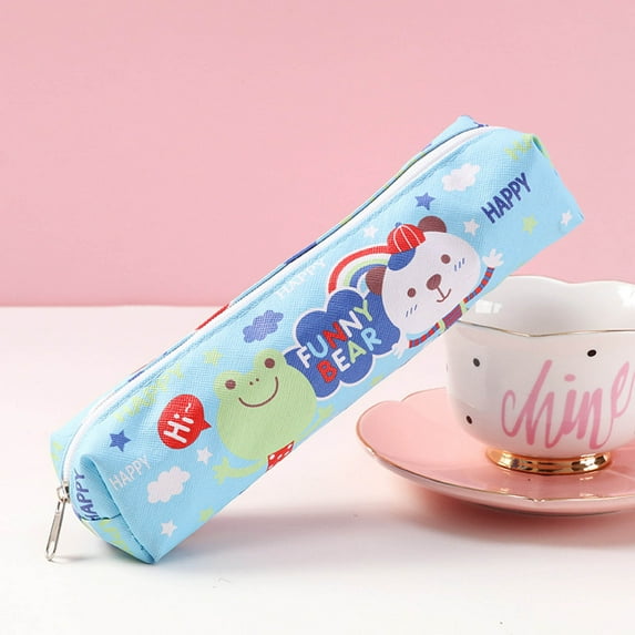 Print Foldable Canvas Pen Organizer with High Capacity Expandable Design, Zippered Multi-Purpose Storage Bag for Art Brushes