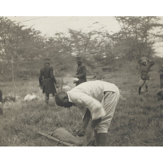 Print: Folding Up Roosevelt's Tent, 1910