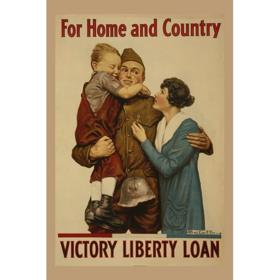 Print: For Home And Country - Victory Liberty Loan, 1918