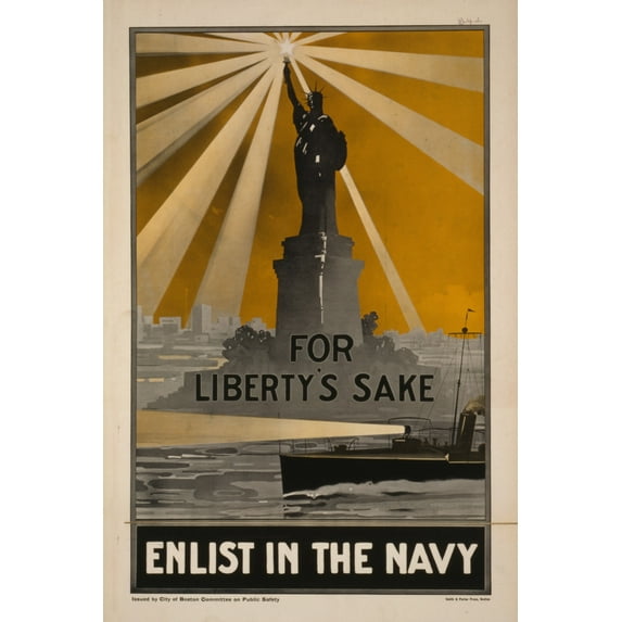 Print: For Liberty's Sake, Enlist In The Navy, 1917