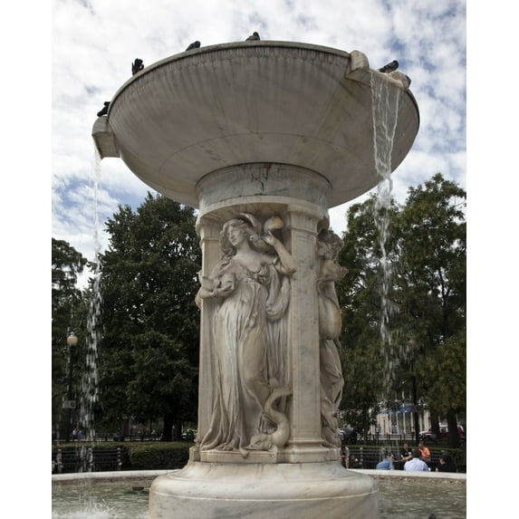 Print: Fountain At Center Of Dupont Circle, NW, Washington, D.C., 2010