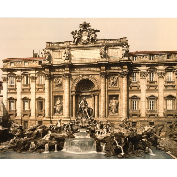 Print: Fountain Of Trevi, Rome, Italy, circa 1890