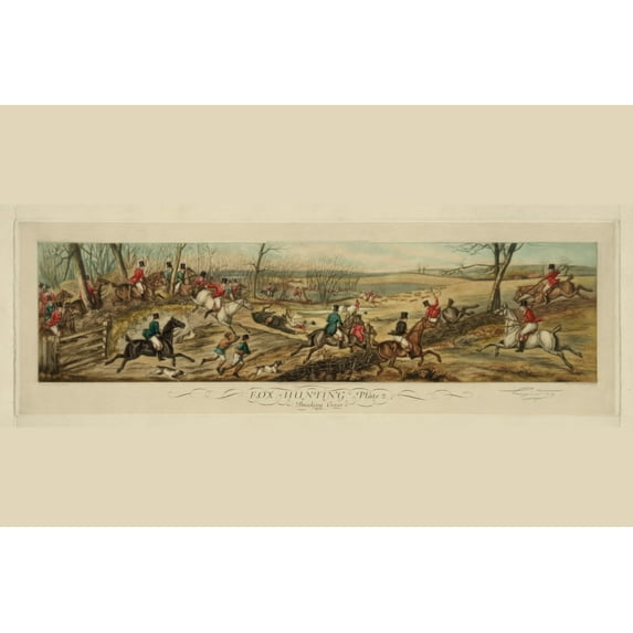 Print: Fox Hunting Plate 2. Breaking Cover