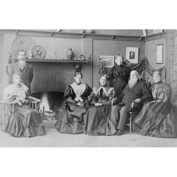 Print: Frances Benjamin Johnston And Her Family In Studio, 1332 V St.