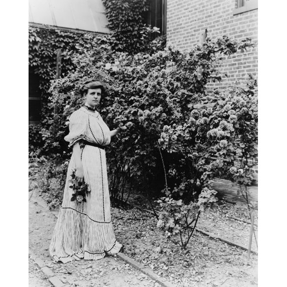 Print: Frances Benjamin Johnston, By Rose Bushes, circa 1890-1910