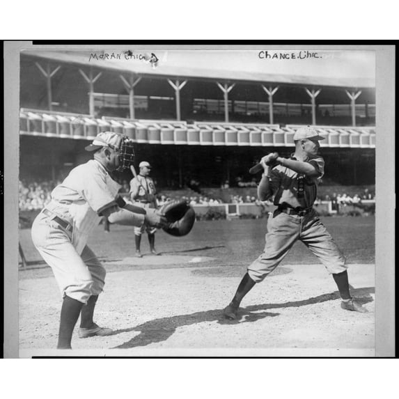 Print: Frank Chance, Chicago Nl Baseball Player, Standing At Home Plate