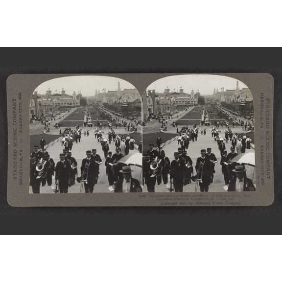 Print: Fraternal Order Of Eagles Marching Up Administration Way, View 1