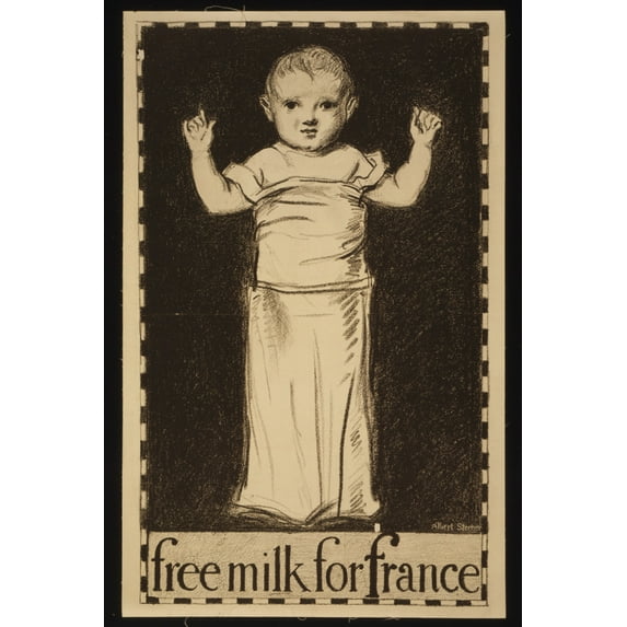 Print: Free Milk For France, 1917