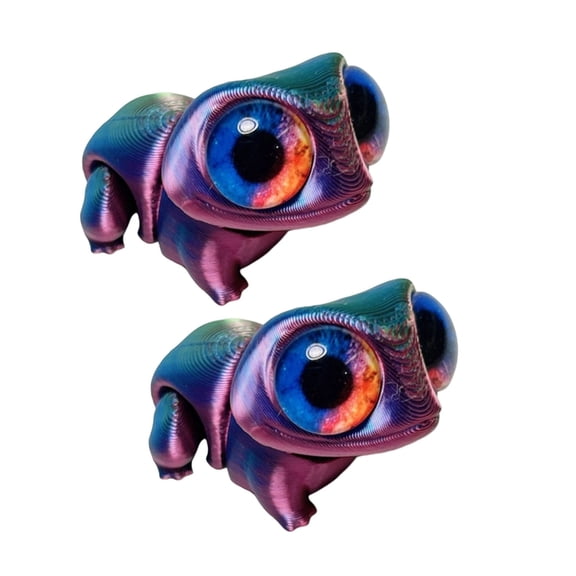 Print Frogs Statue Multiple Positions Display Joints Movable Big Eye Figure Decoration