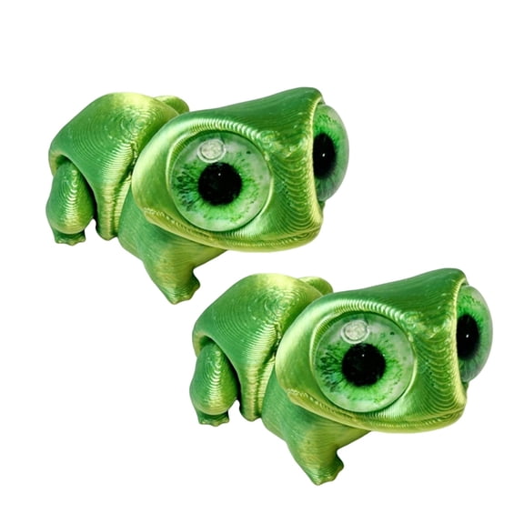 Print Frogs Statue Multiple Positions Display Joints Movable Big Eye Figure Decoration