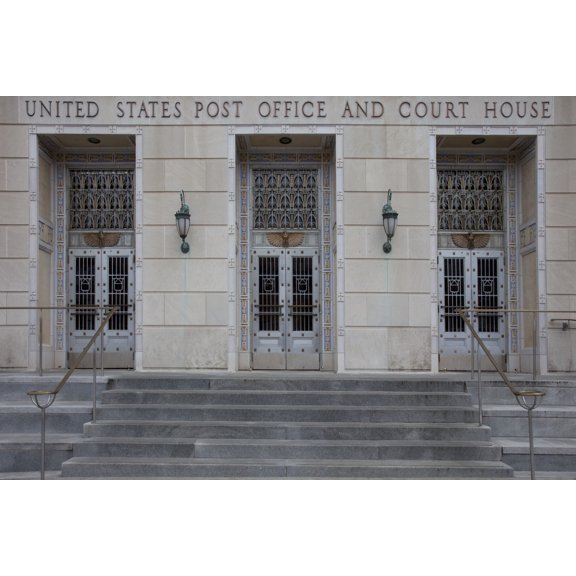 Print: Front Entrance, U.S. Post Office And Courthouse, Camden, New