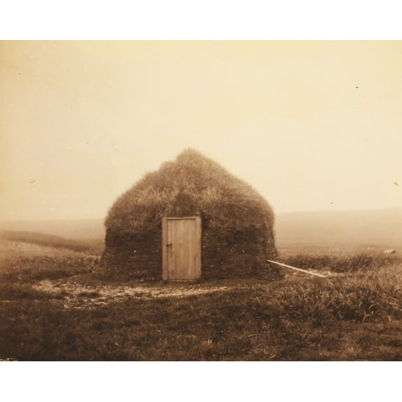 Print: Frontal View Of Earthen Hut, Pribilof Islands, Alaska, 1899