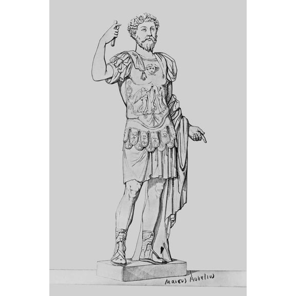 Print: Full-Length Statue Of Marcus Aurelius, Emperor Of Rome, Standing