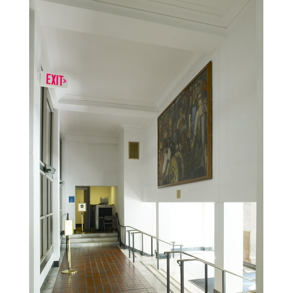 Print: Full View Of Oil Painting Progress Of Industry Located In Entrance