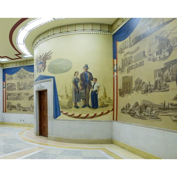 Print: Full View Of Oil Paintings, Fifth Floor Elevator No. 10, Department