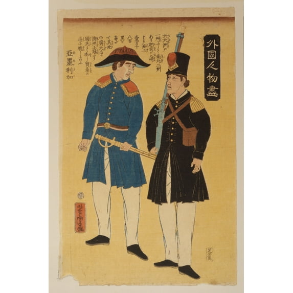 Print: Gaikoku Jinbutsu Zukushi - Amerika, 1861