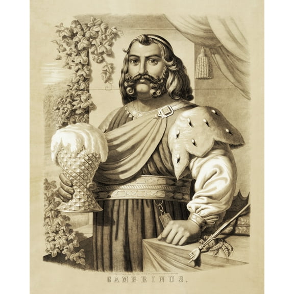 Print: Gambrinus, The Patron Saint of Beer, 1858