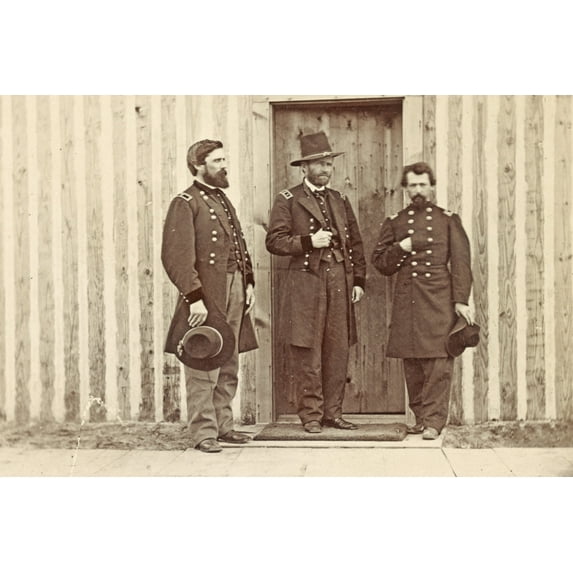 Print: Gen. John A. Rawlins, Left, Gen. U.S. Grant, Center, And An