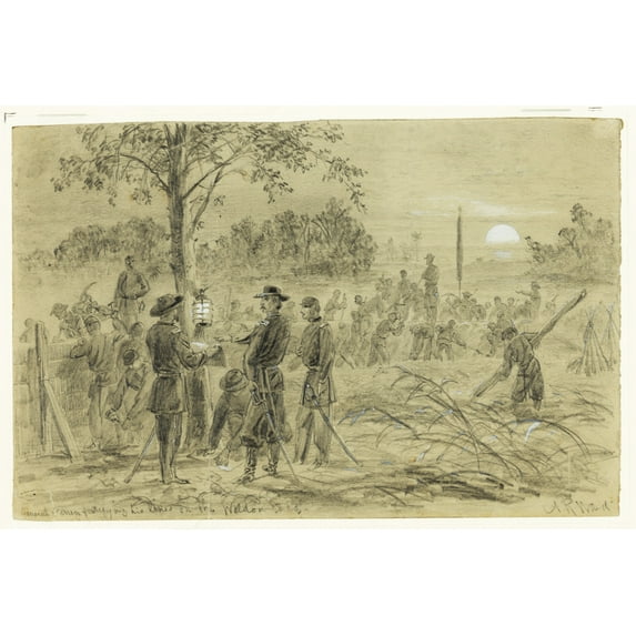 Print: General Warren Fortifying His Lines On The Weldon Road, 1864