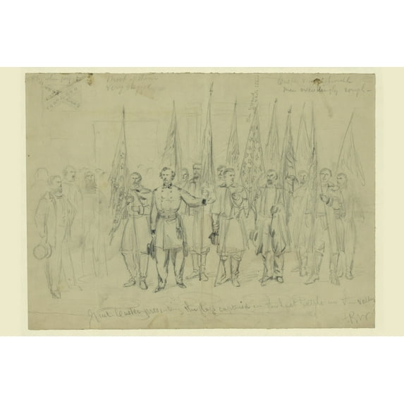 Print: Genl. Custer Presenting The Flags Captured In The Last Battle In
