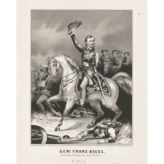 Print: Genl. Franz Sigel: At The Battle Of Pea-Ridge, Ark. March 8th, 1862