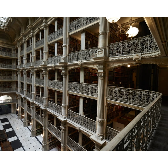 Print: George Peabody Library, Formerly The Library Of The Peabody