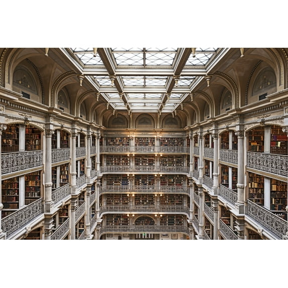 Print: George Peabody Library, Formerly The Library Of The Peabody