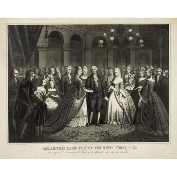 Print: George Washington's Reception At The White House, 1776