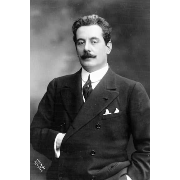 Print: Giacomo Puccini, Half-Length Portrait, Standing, Facing Slightly