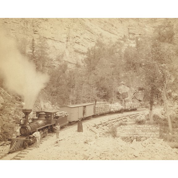 Print: Giant Bluff. Elk Canyon On Black Hills And Ft. P. R.R., 1890