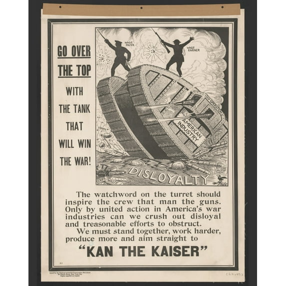 Print: Go Over The Top With The Tank That Will Win The War!, 1917