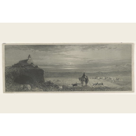 Print: Goats In The Field, 1800