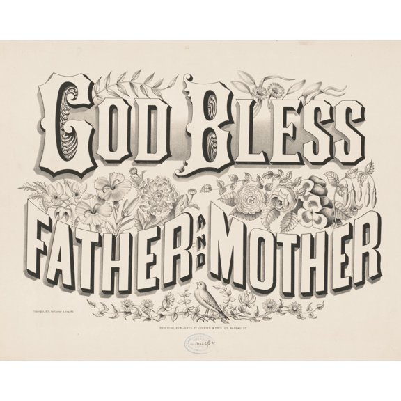 Print: God Bless Father And Mother, 1876