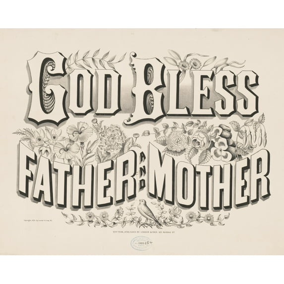 Print: God Bless Father And Mother, 1876