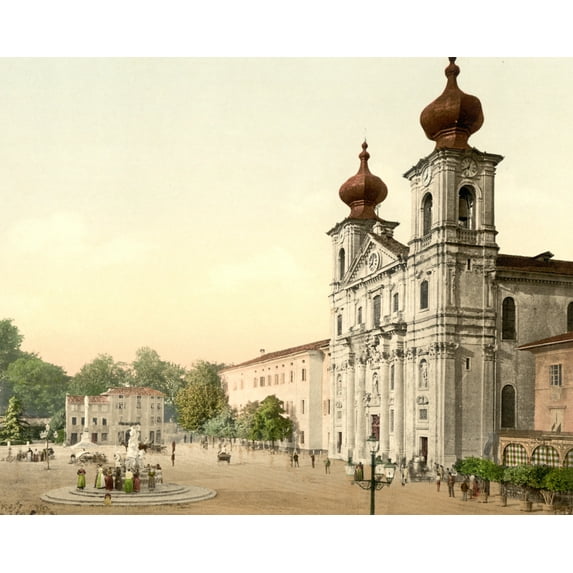 Print: Gorizia, The Cathedral, Istria, Austro-Hungary, circa 1890