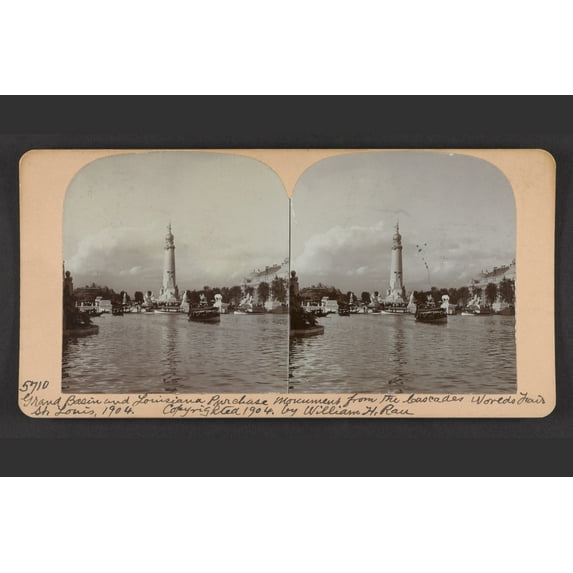 Print: Grand Basin And Louisiana Purchase Monument From The Cascades