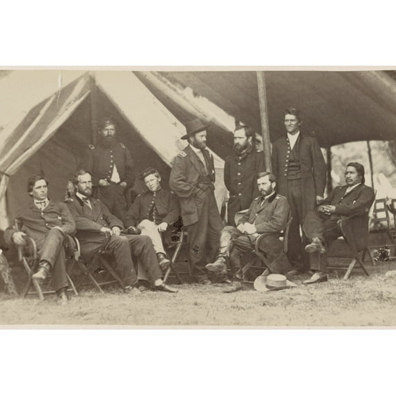 Print: Grant And Staff At City Point, Summer 1864