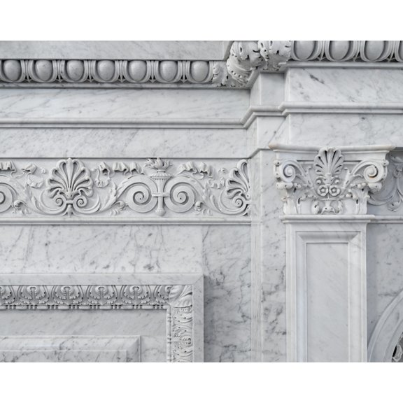 Print: Great Hall. Detail Of Sculpted Frieze. Library Of Congress Thomas